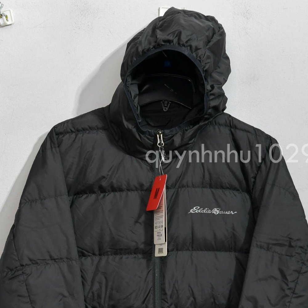 Eddie Bauer Men’s Hooded Down Jacket  IN BLACK - Picture 5 of 7